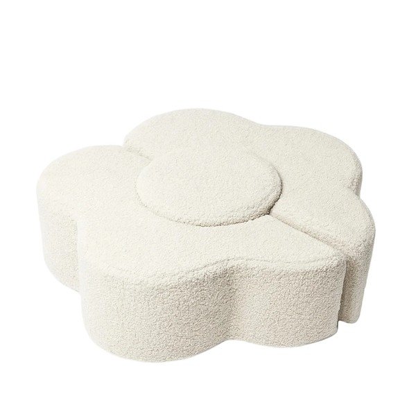 Krémovobiele penové ihrisko 3 ks z materiálu bouclé výška  27 cm 88x90 cm – Meowbaby-image-2