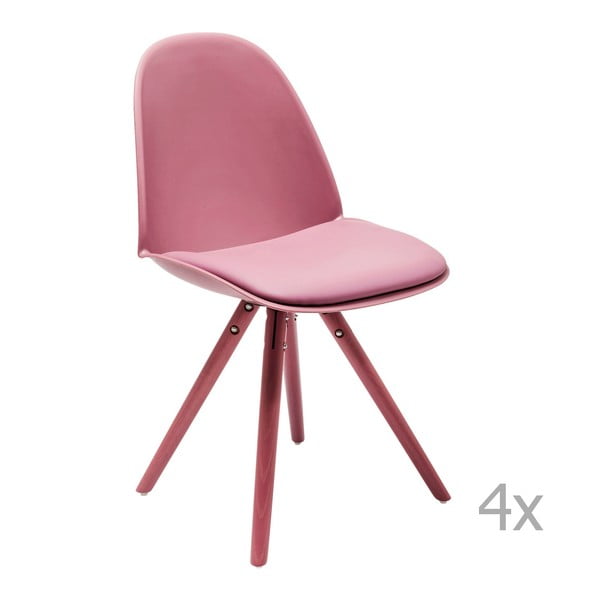 Súprava 4 ružových jedálenských stoličiek Kare Design CandyWorld