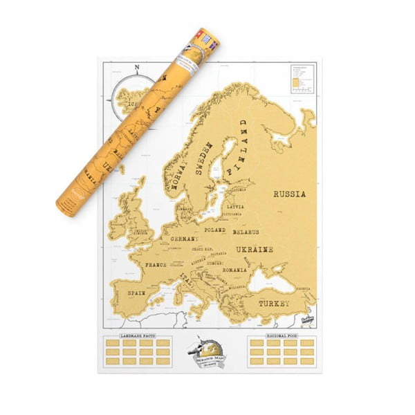 Zoškrabávacia mapa Evropy Luckies of London-image-1