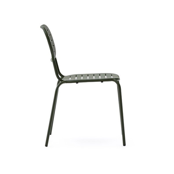 Tmavozelená kovová záhradná stolička Brai – Kave Home-image-3