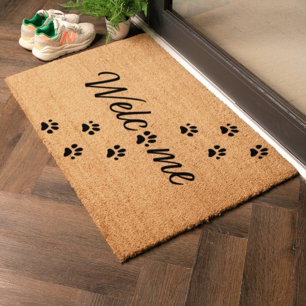 Rohožka z kokosového vlákna 60x90 cm Welcome Paws – Artsy Doormats-image-1