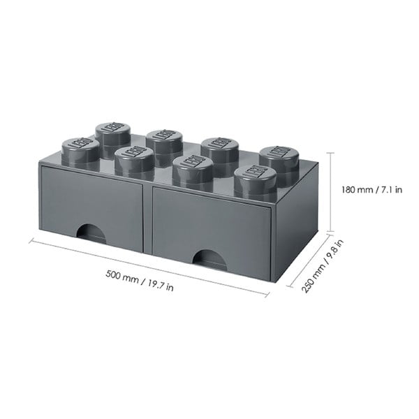 Detský tmavosivý úložný box s 2 zásuvkami LEGO®-image-4