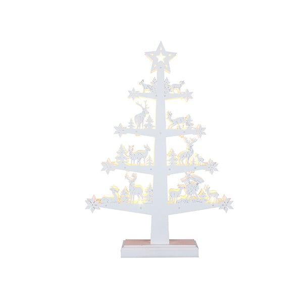 Biela LED svietiaca dekorácia Best Season Fauna Tree, výška 47 cm