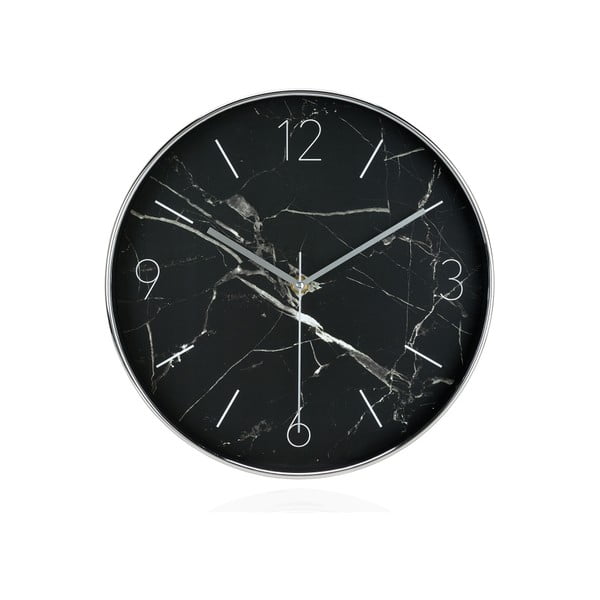 Čierne mramorové hodiny Andrea House Marble, 30 cm