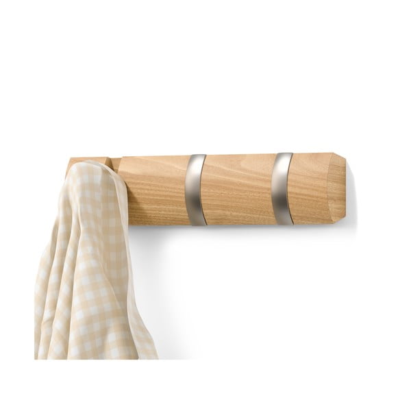 Nástenný vešiak z topoľového dreva v prírodnej farbe Flip – Umbra-image-2