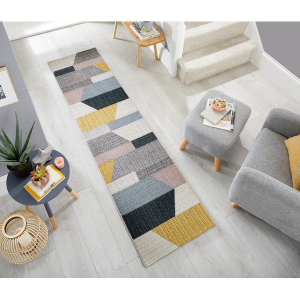 Sivo-žltý koberec Flair Rugs Barrio, 60 x 230 cm-image-1