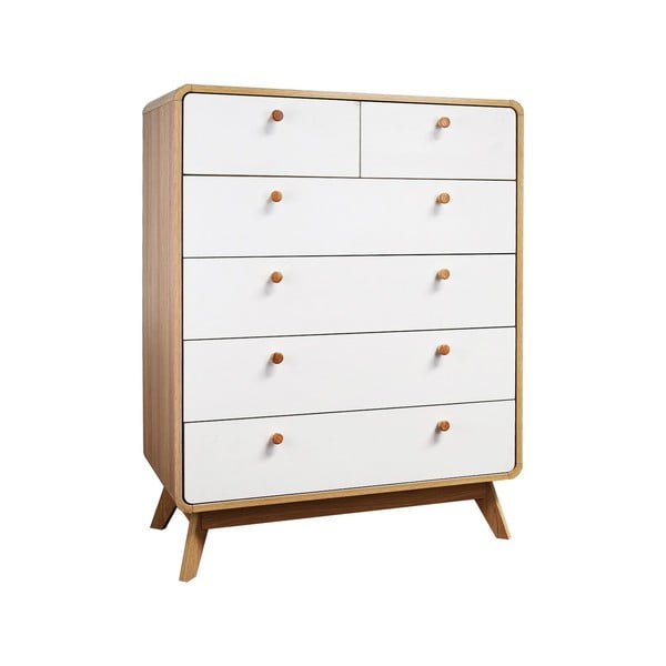 Vysoká komoda v dekore duba v bielo-prírodnej farbe 81x104 cm Caitlin – Støraa-image-2