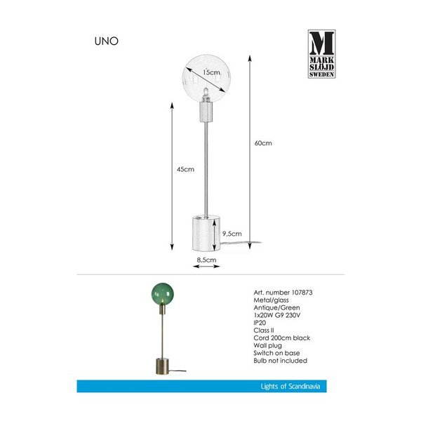 Zelená stolová lampa Markslöjd Uno-image-2