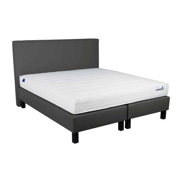 Tmavosivá boxspring posteľ Revor Domino, 200 × 140 cm