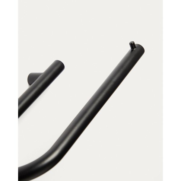 Čierny nástenný držiak na toaletný papier z nehrdzavejúcej ocele Arely – Kave Home-image-3