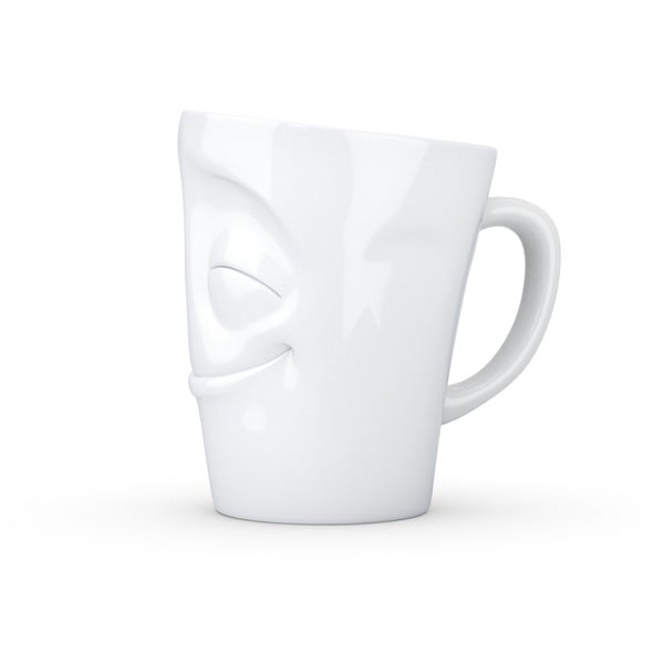 Biely spokojný porcelánový hrnček s uškom 58products, objem 350 ml-image-1