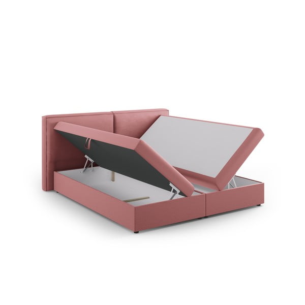 Ružová boxspring posteľ s úložným priestorom 140x200 cm Arendal – Cosmopolitan Design-image-4