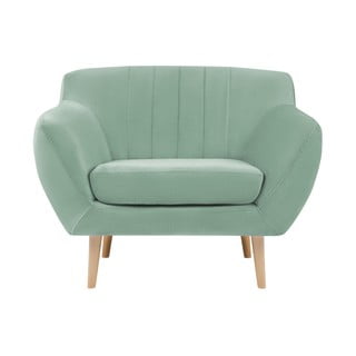 Mentolovozelené zamatové kreslo Mazzini Sofas Sardaigne