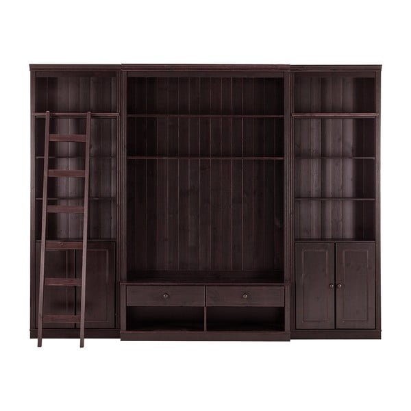 Hnedá TV zostava z borovicového dreva 288x223 cm Anita – Støraa