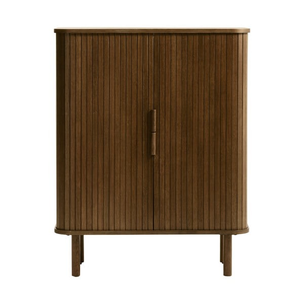 Hnedá skrinka v dekore duba s posuvnými dverami 113x90 cm Cavo – Unique Furniture