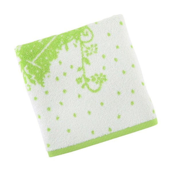 Zeleno-biely bavlnený uterák BHPC Special, 50x100 cm