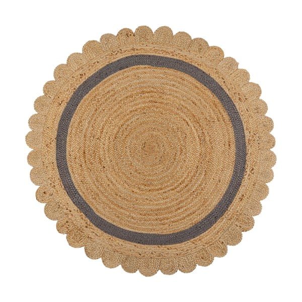 Sivý/v prírodnej farbe ručne tkaný jutový okrúhly koberec ø 160 cm Grace Grey – Flair Rugs