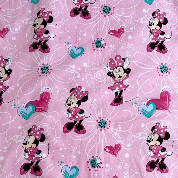 Ružová bavlnená detská obliečka do postieľky 100x135 cm Minnie Flowers  – Jerry Fabrics-image-4