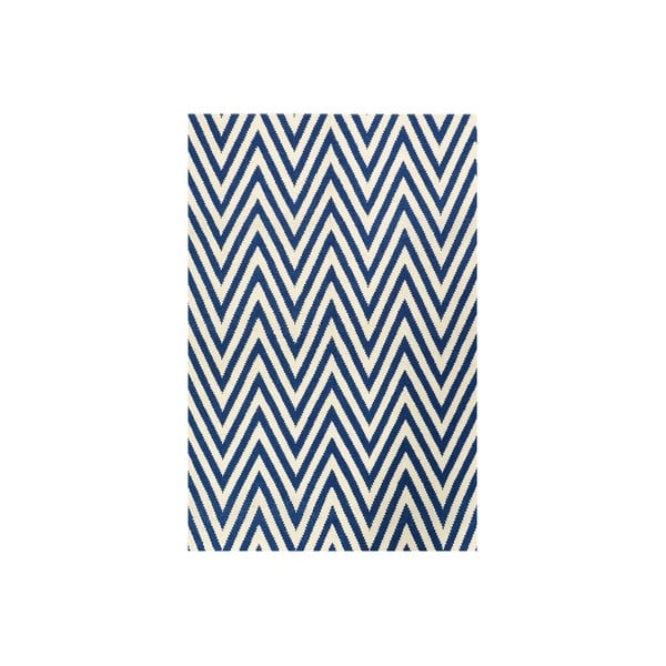 Vlnený koberec Zig Zag Dark Blue, 200x140 cm