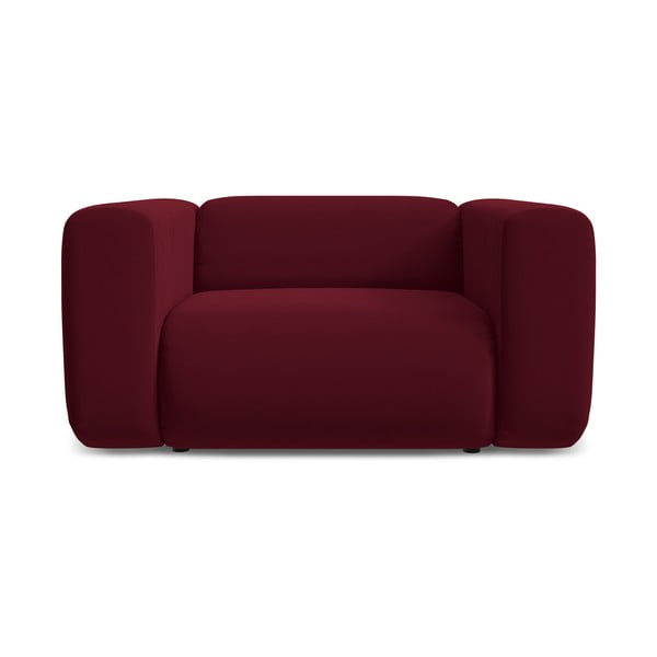 Vínovočervené zamatové kreslo Ekahi – Makamii-image-2