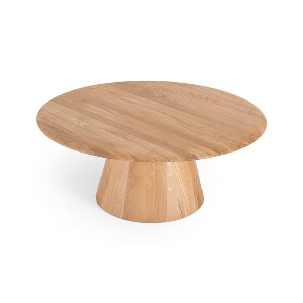 Okrúhly konferenčný stolík z dubového dreva v prírodnej farbe ø 80 cm Mushroom – Gazzda