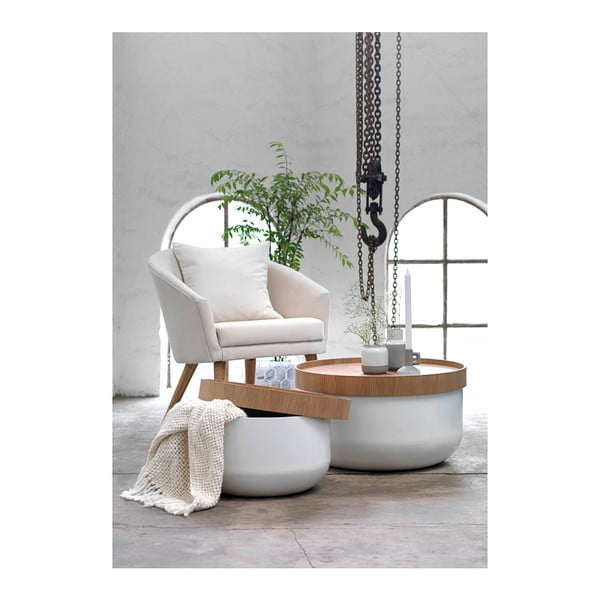 Biely konferenčný stolík Canett Olivia ⌀ 50cm-image-2