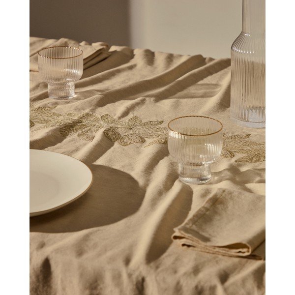 Obrus ​​s prímesou ľanu 150x250 cm Oreti – Kave Home-image-1