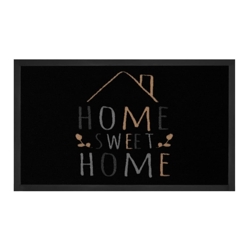 Čierna rohožka Hanse Home Home Sweet Home, 45 x 75 cm