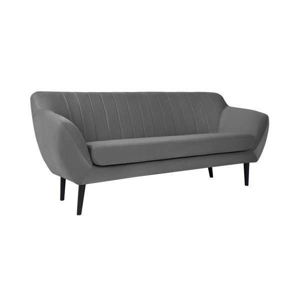 Sivá pohovka pre troch Mazzini Sofas Toscane, čierne nohy-image-1