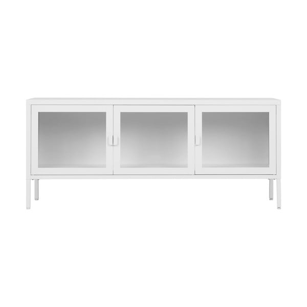 Biely kovový TV stolík 130x55 cm Brisbane – House Nordic