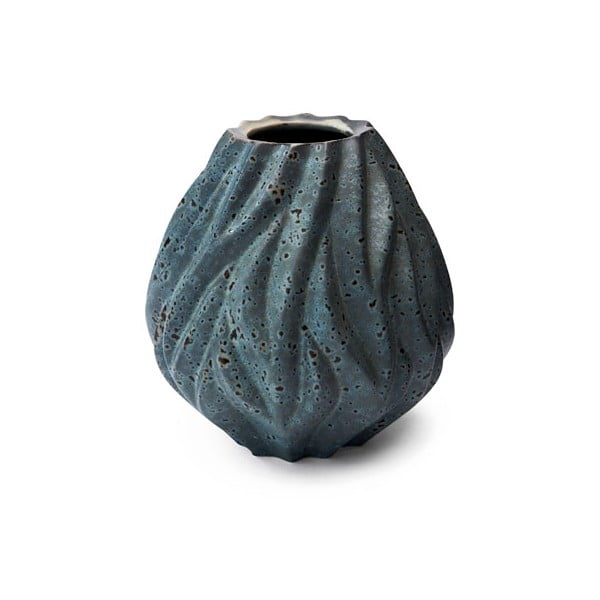 Sivá porcelánová váza Morsø Flame, výška 15 cm
