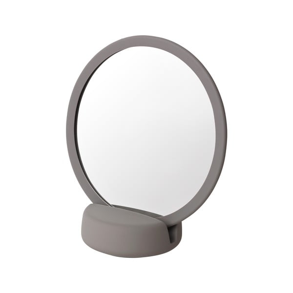Sivé stolové kozmetické zrkadlo Blomus, výška 18,5 cm