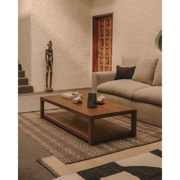 Konferenčný stolík z tíkového dreva v prírodnej farbe 70x150 cm Sashi – Kave Home-image-1