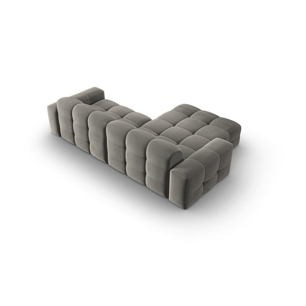 Sivá zamatová rohová pohovka (ľavý roh) Kendal - Micadoni Home-image-4