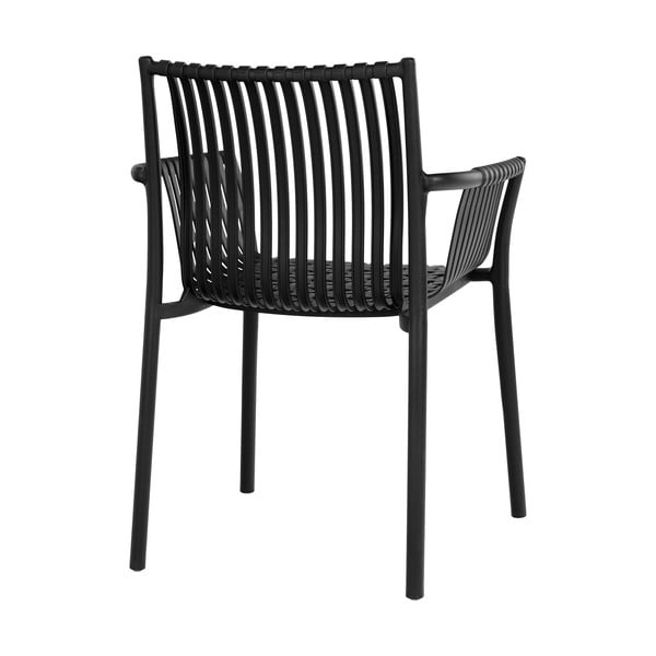 Čierne plastové záhradné stoličky v súprave 2 ks Tulsa – House Nordic-image-4