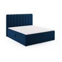 Tmavomodrá boxspring posteľ s úložným priestorom 180x200 cm Gina – Milo Casa