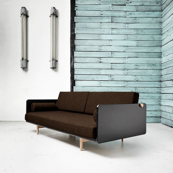 Rozkladacia pohovka Karup Deva Black/Raw Oak/Choco Brown-image-2