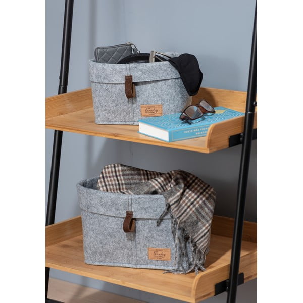 Sivý textilný organizér Wenko Felt, 24 x 16 cm-image-1