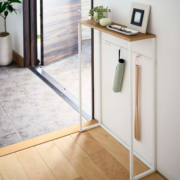 Bielo-svetlohnedý konzolový stolík 18.5x60 cm Tower – YAMAZAKI-image-4