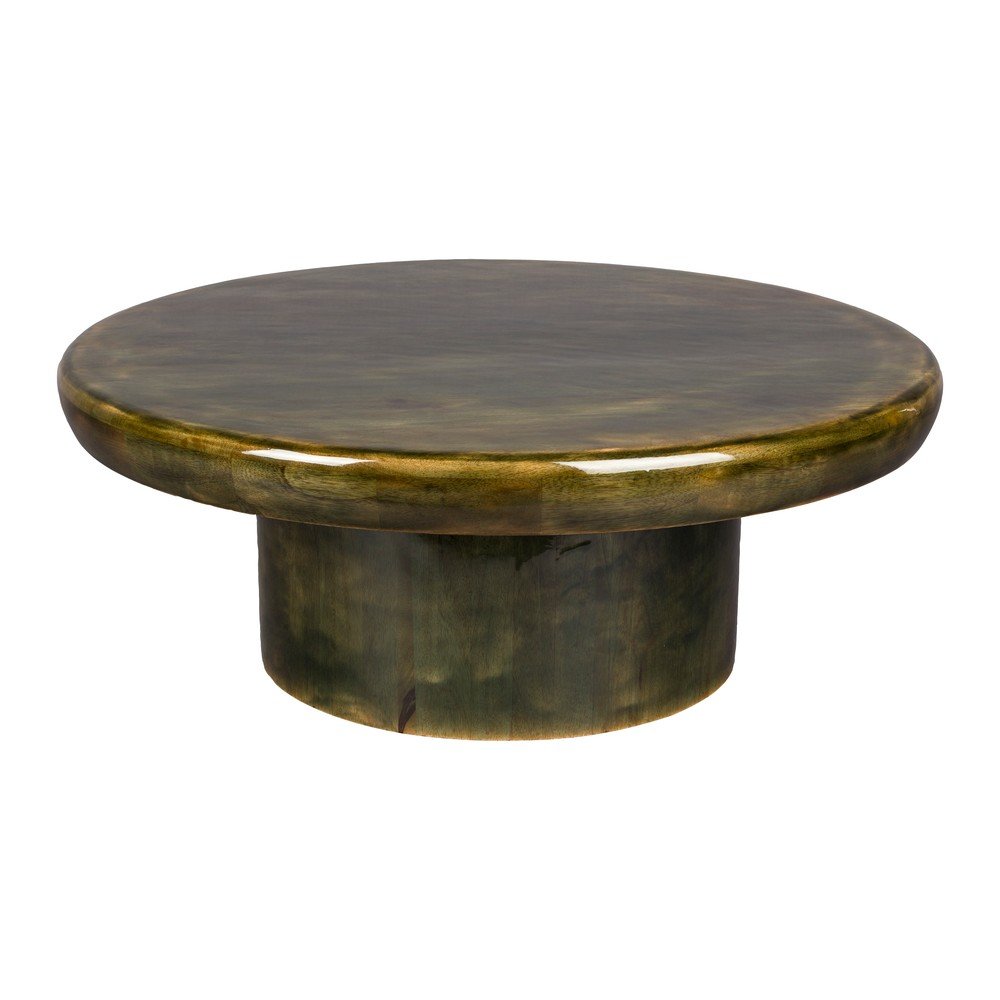 E-shop Zelený okrúhly konferenčný stolík z mangového dreva ø 60 cm Mush – Dutchbone