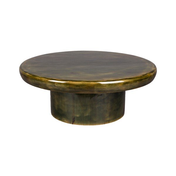 Zelený okrúhly konferenčný stolík z mangového dreva ø 60 cm Mush – Dutchbone