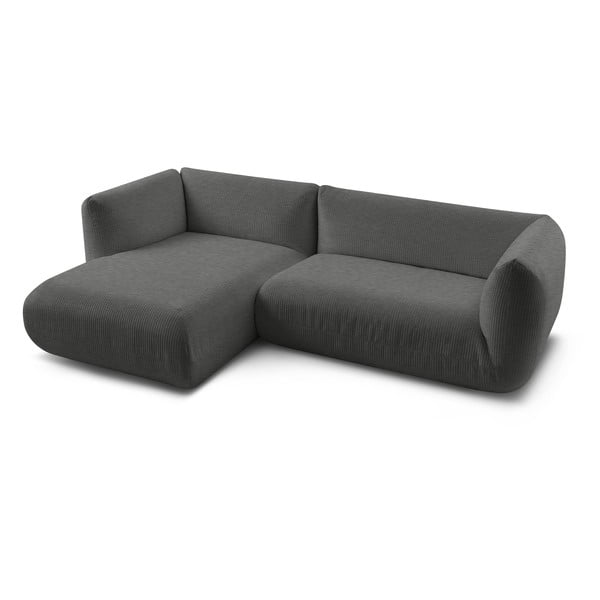 Sivá menčestrová rohová pohovka (ľavý roh) Lecomte – Bobochic Paris-image-3