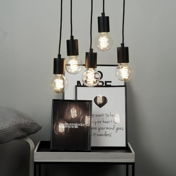 Čierne päťramenné závesné svietidlo Sotto Luce Cero Basic-image-3