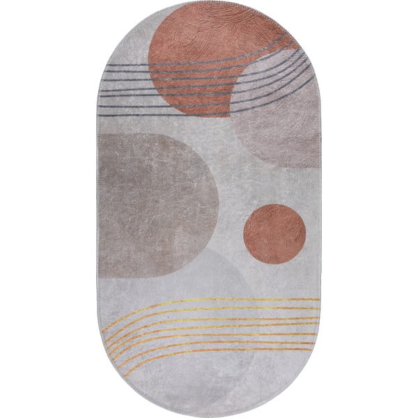 Umývateľný koberec v oranžovo-krémovej farbe 80x120 cm Oval – Vitaus
