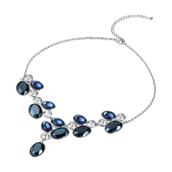 Postriebrený náhrdelník s modrými krištáľmi Swarovski Saint Francis Crystals Reina