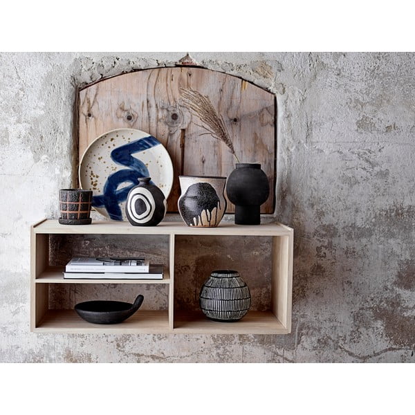 Čierna dekoratívna váza z terakoty Bloomingville Mika, výška 14 cm-image-1