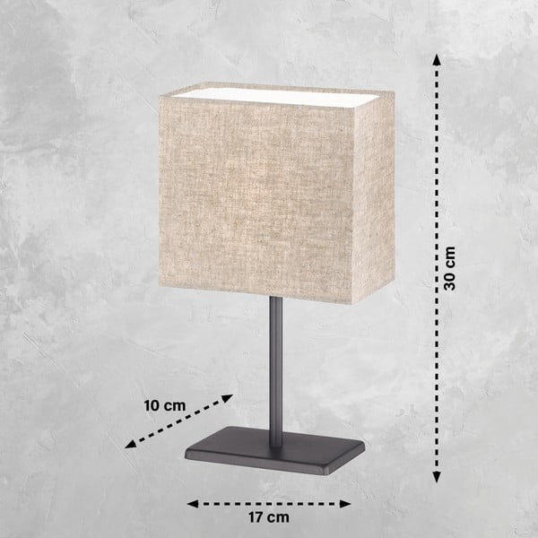 Čierno-béžová stolová lampa s textilným tienidlom (výška 30 cm) Kate – Fischer & Honsel-image-2
