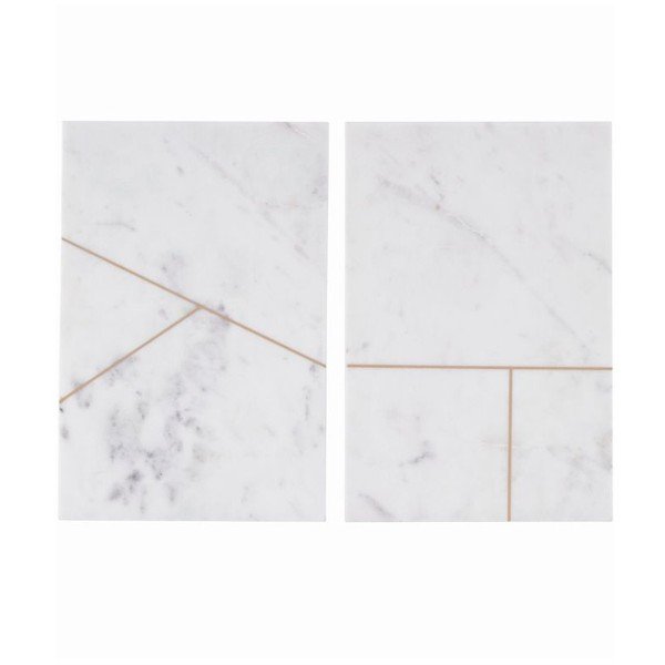 Sada 2 mramorových podložiek Marble White, 20x30 cm