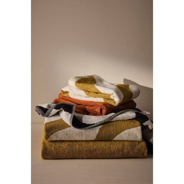 Žltý/krémovobiely bavlnený uterák 50x70 cm Waves – Jotex-image-4