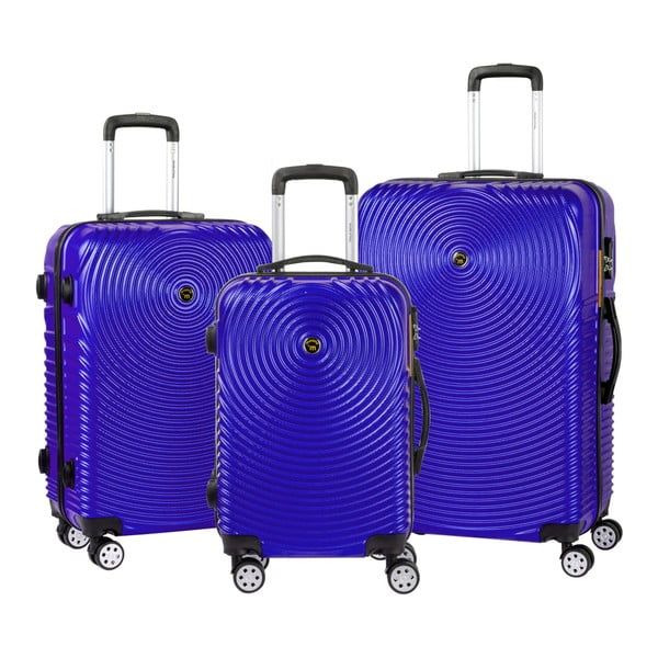 Sada 3 fialových cestovných kufrov na kolieskach Murano Traveller